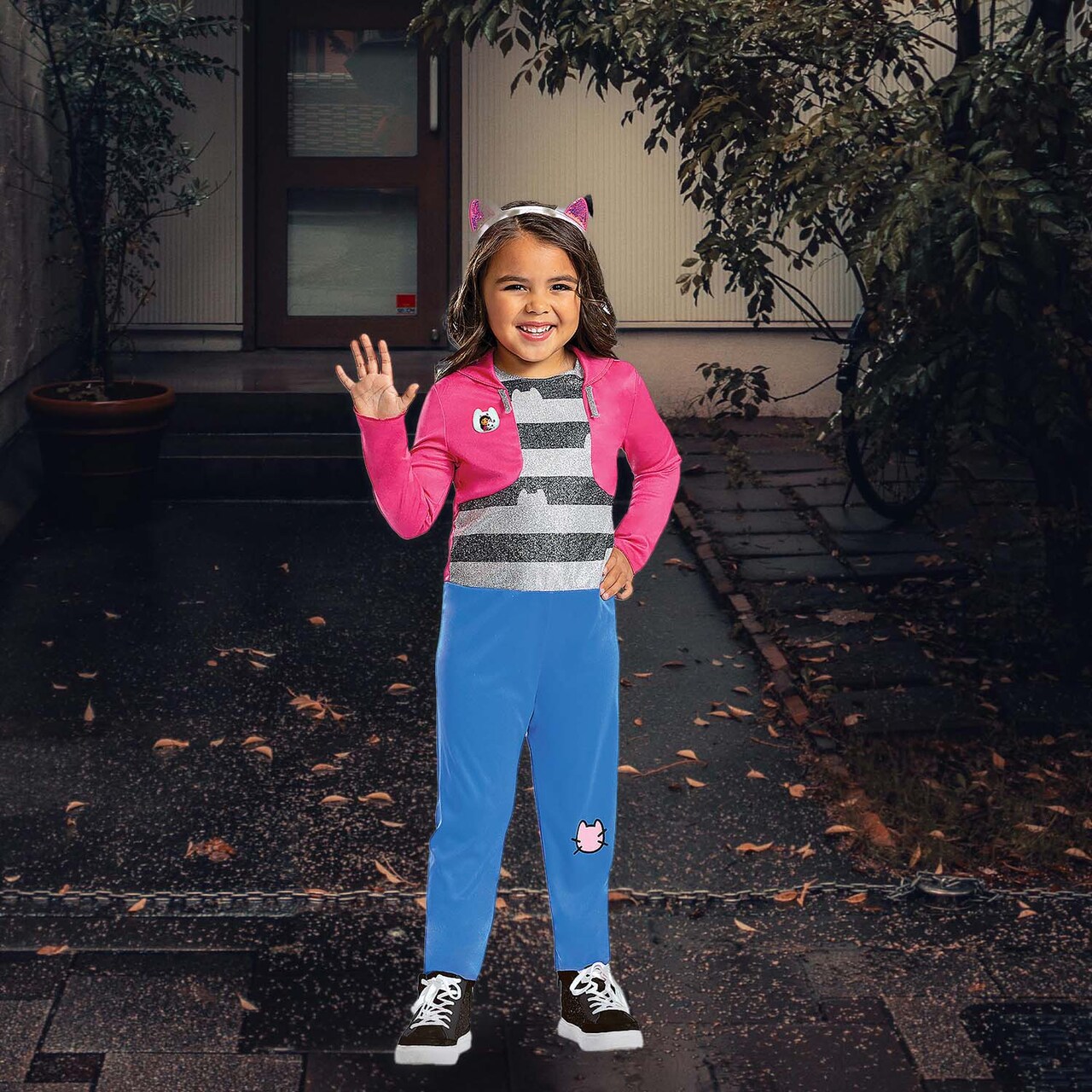 Toddler Classic Gabbys Dollhouse Gabby Costume with Jumpsuit and Headband